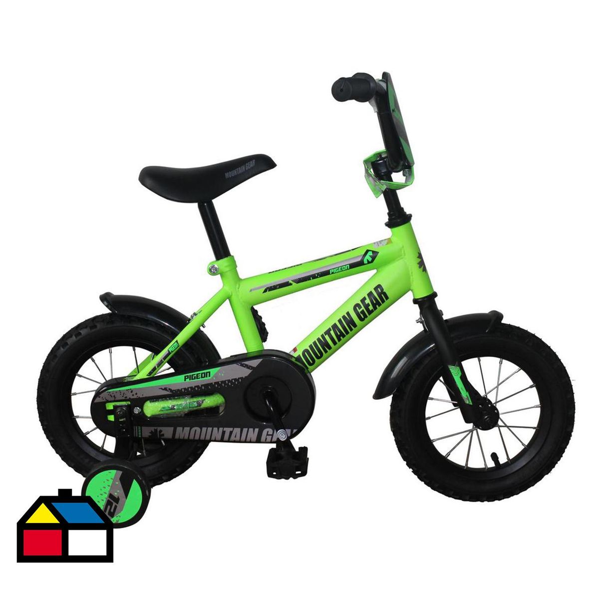 MOUNTAIN GEAR - Bicicleta aro 12 pigeon verde.