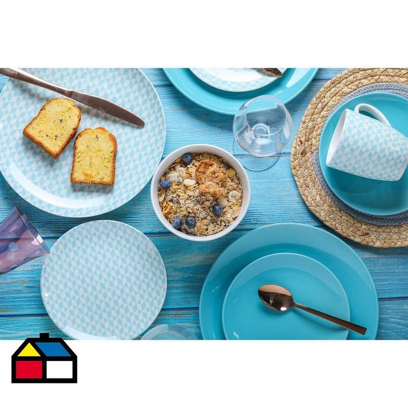 JUST HOME COLLECTION - Plato comida bn turquesa sol