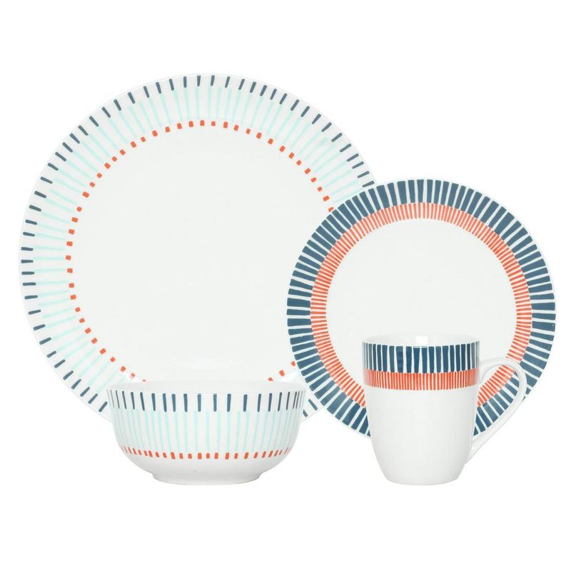 JUST HOME COLLECTION - Juego de Loza 16 Piezas Porcelana  Caracol