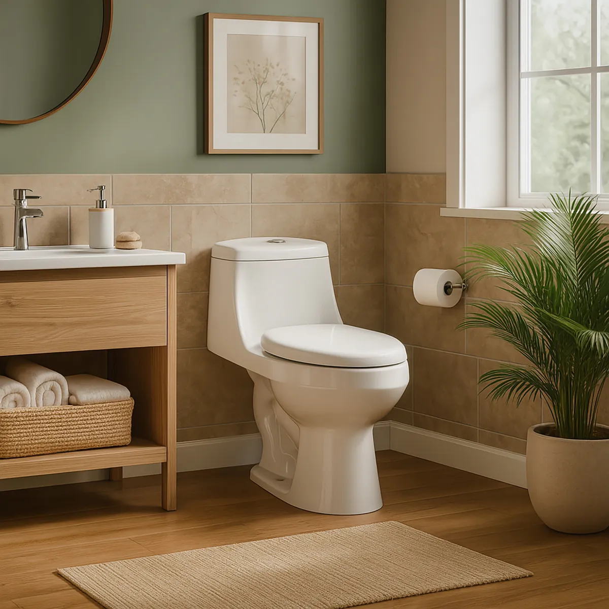 CORONA - Sanitario One piece a Piso 30,5 cm 6 Litros Oporto Blanco