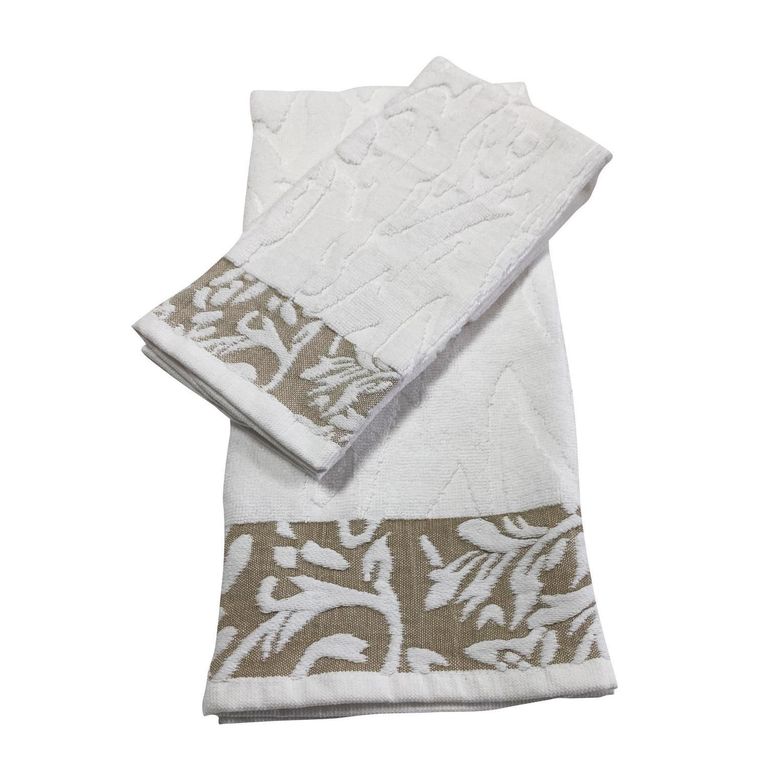 Set toalla cara + manos blanca