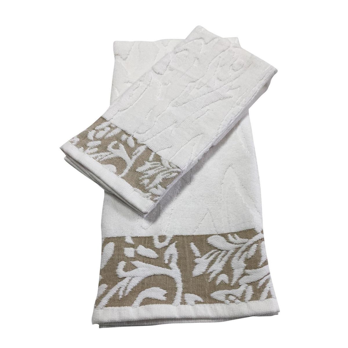 JUST HOME COLLECTION - Set toalla cara + manos blanca