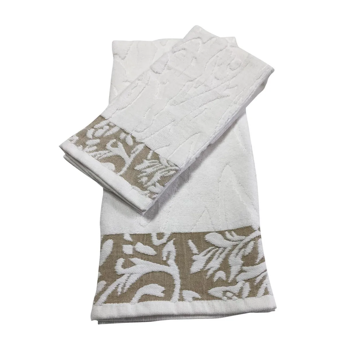 JUST HOME COLLECTION - Set toalla cara + manos blanca