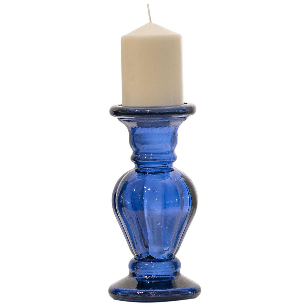 VIDRIOS SAN MIGUEL - Candelabro anadir 20 cm azul