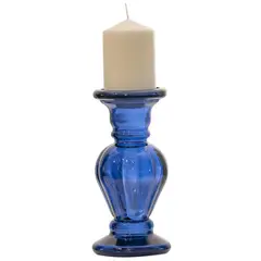 VIDRIOS SAN MIGUEL - Candelabro anadir 20 cm azul