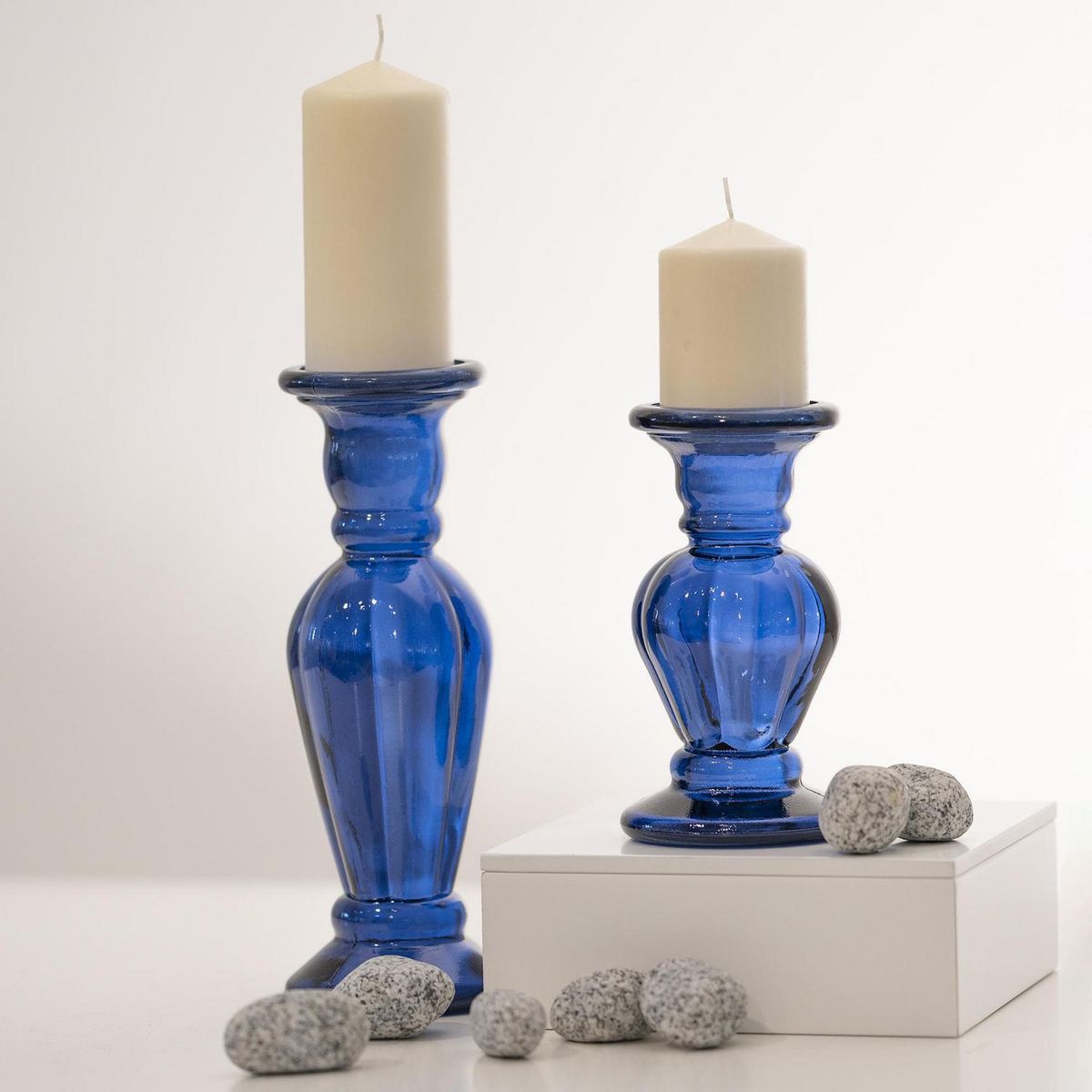 VIDRIOS SAN MIGUEL - Candelabro anadir 20 cm azul