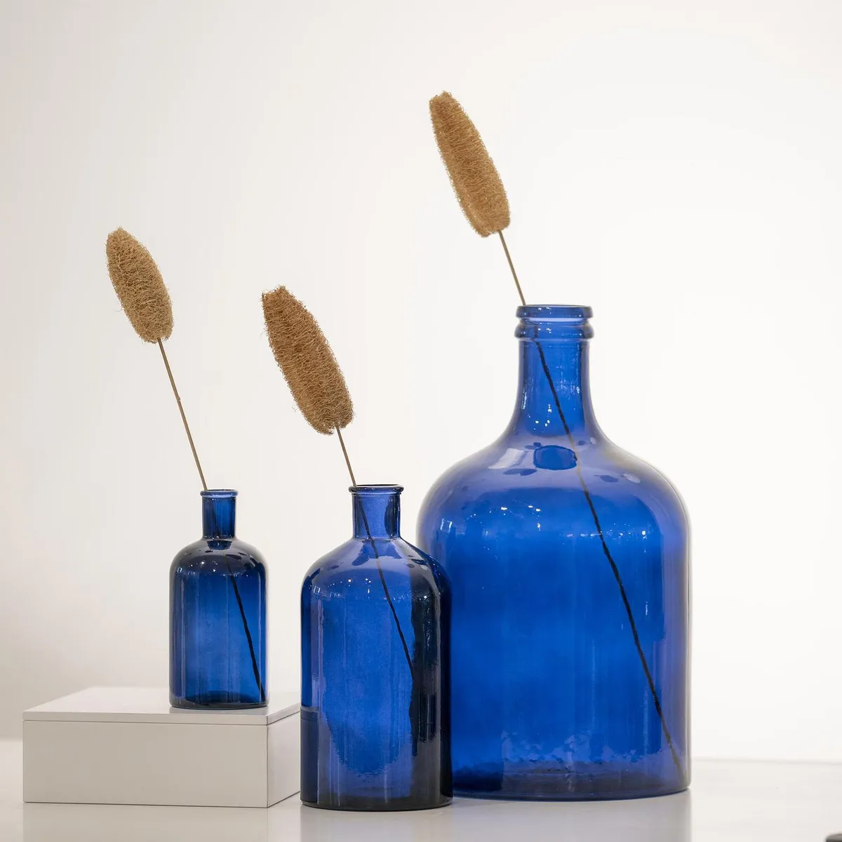 VIDRIOS SAN MIGUEL - Botella retro 28 cm Azul