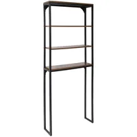 Estante para Baño Melamina 3 Nivel(es) 65x178x19 cm Roble/Negro