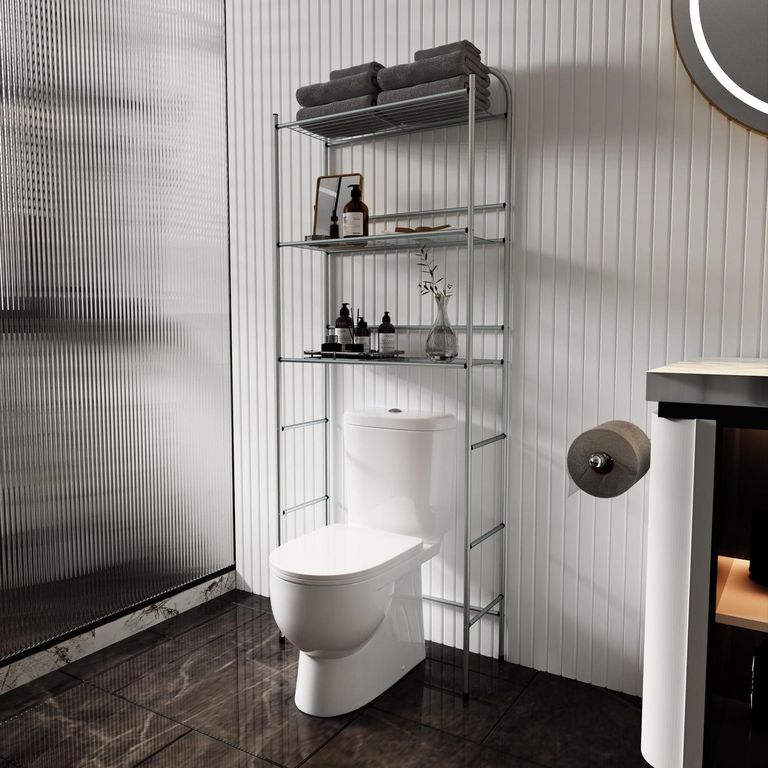 Estante Metálico Para Baño 3 Niveles 61X165X25 Cm