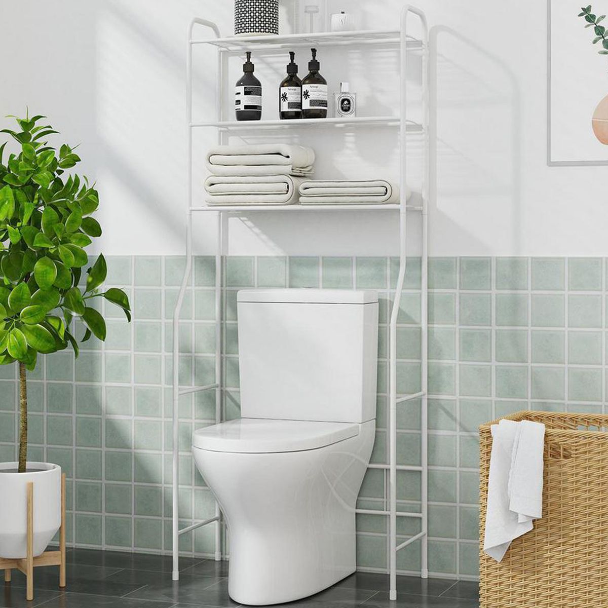 SENSI DACQUA - Estante para Baño Melamina 3 Nivel(es) 67x165x32 cm Blanco