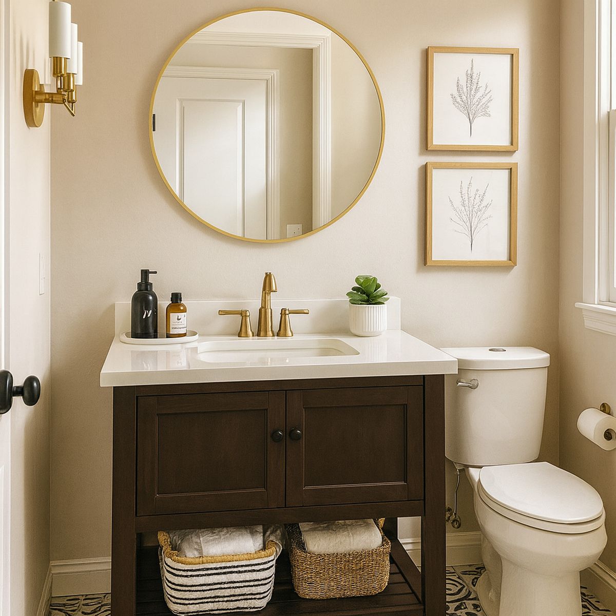 SENSI DACQUA - Espejo redondo 100 cm brush gold