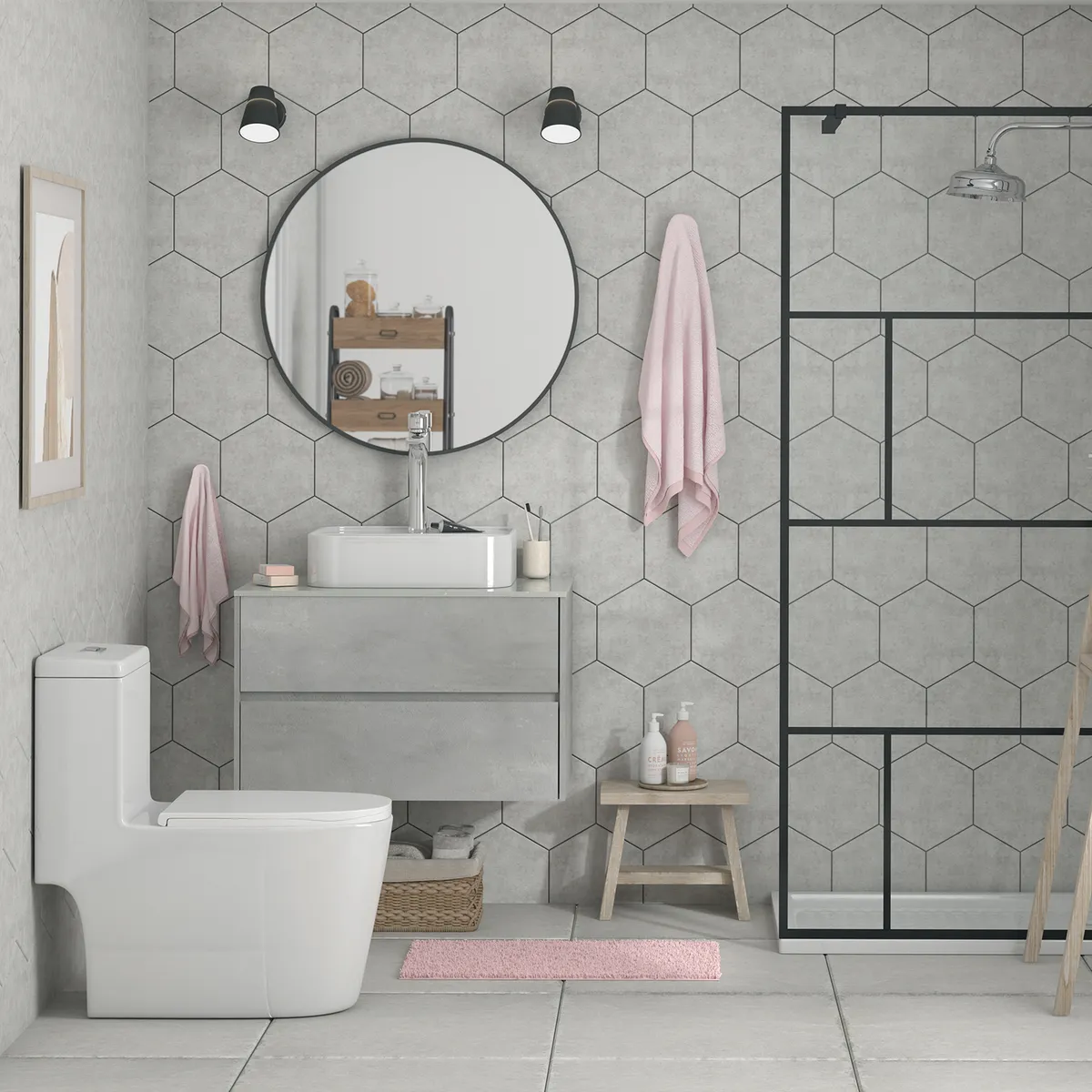 SENSI DACQUA - Mueble Baño con Lavamanos 79.4x52.50 cm
