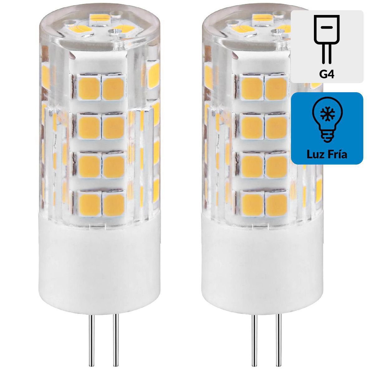 DAIRU - Pack 2 Led Biplin 4 W G4 320 lm Luz Fría