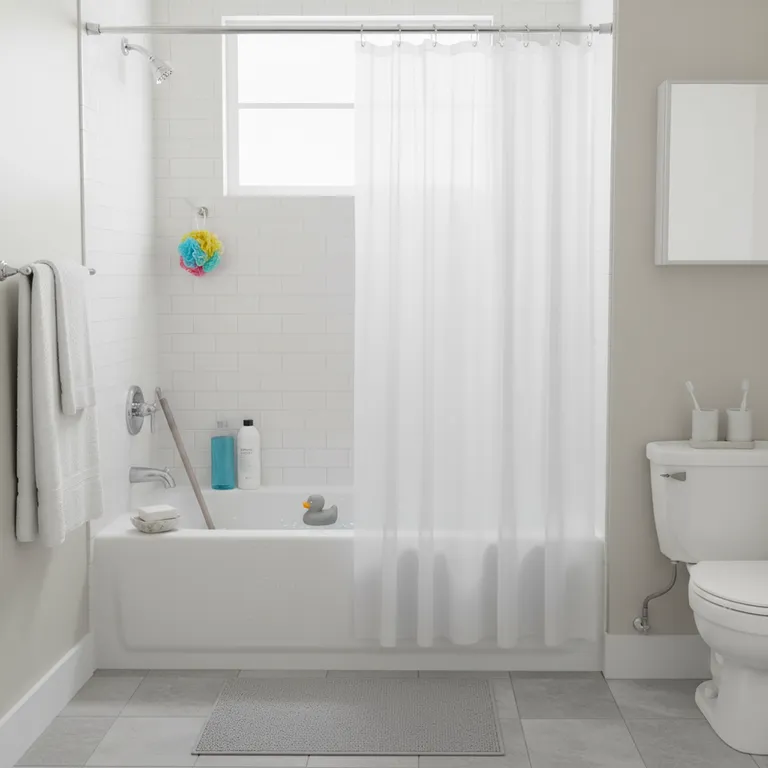 Forro Cortina Baño Transparente 178x180cm con Iman