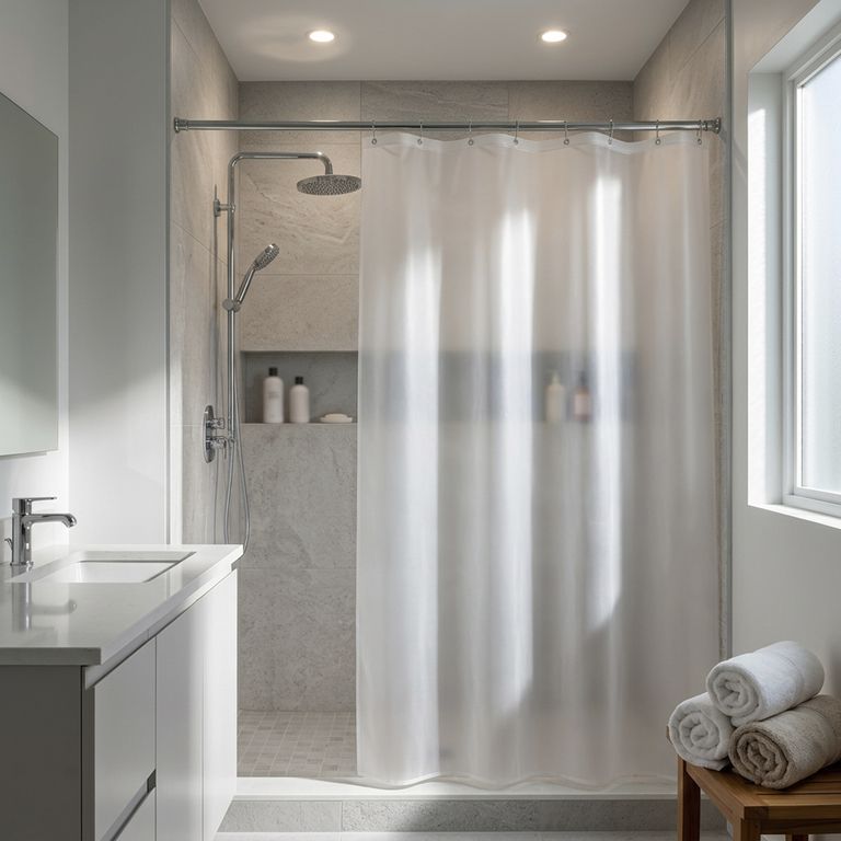 Forro Cortina Baño Transparente 178x180cm con Iman
