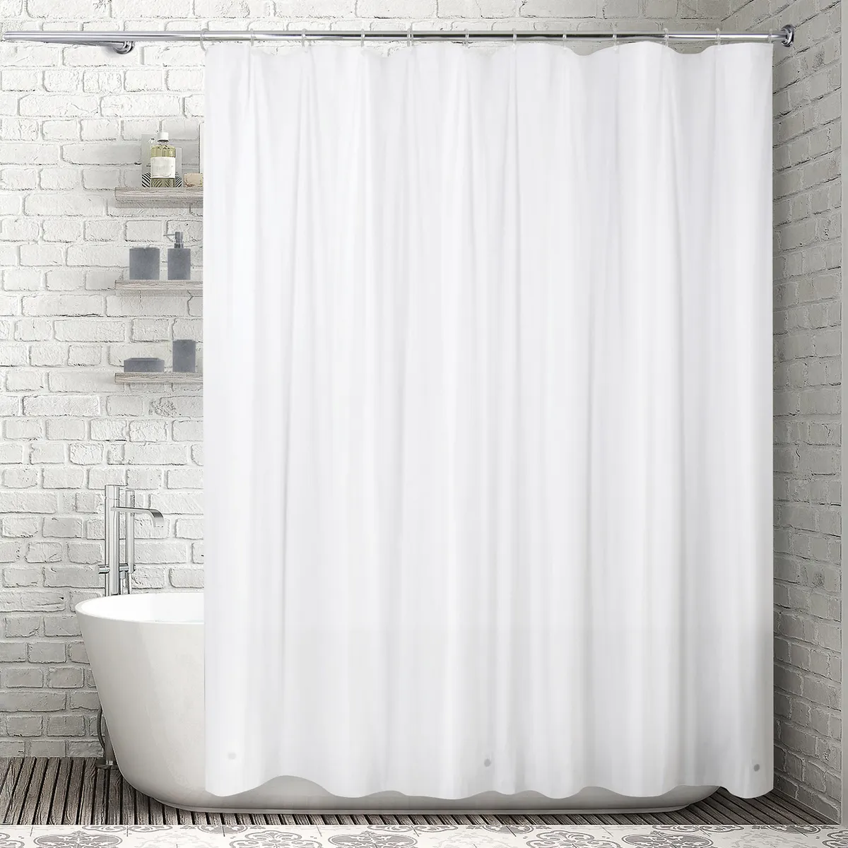 CASA BONITA - Forro Cortina Baño Blanco 190x195cm con Iman