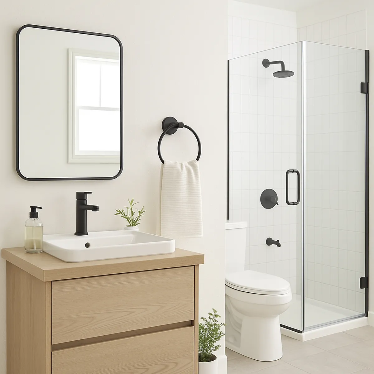 SENSI DACQUA - Toallero argolla negro mate