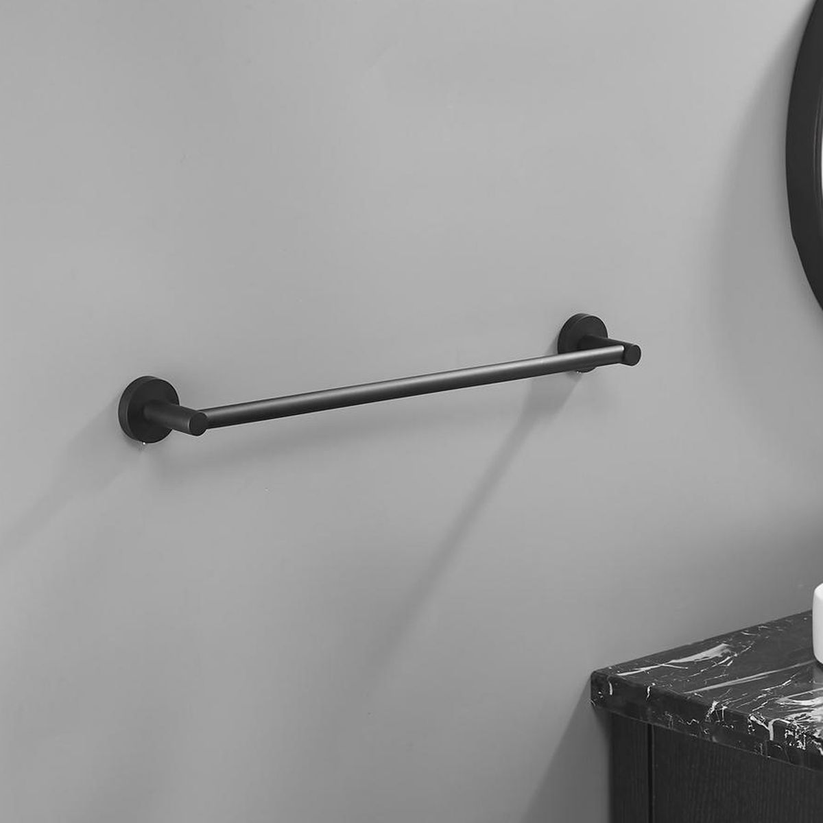 SENSI DACQUA - Toallero barra 46 cm negro mate