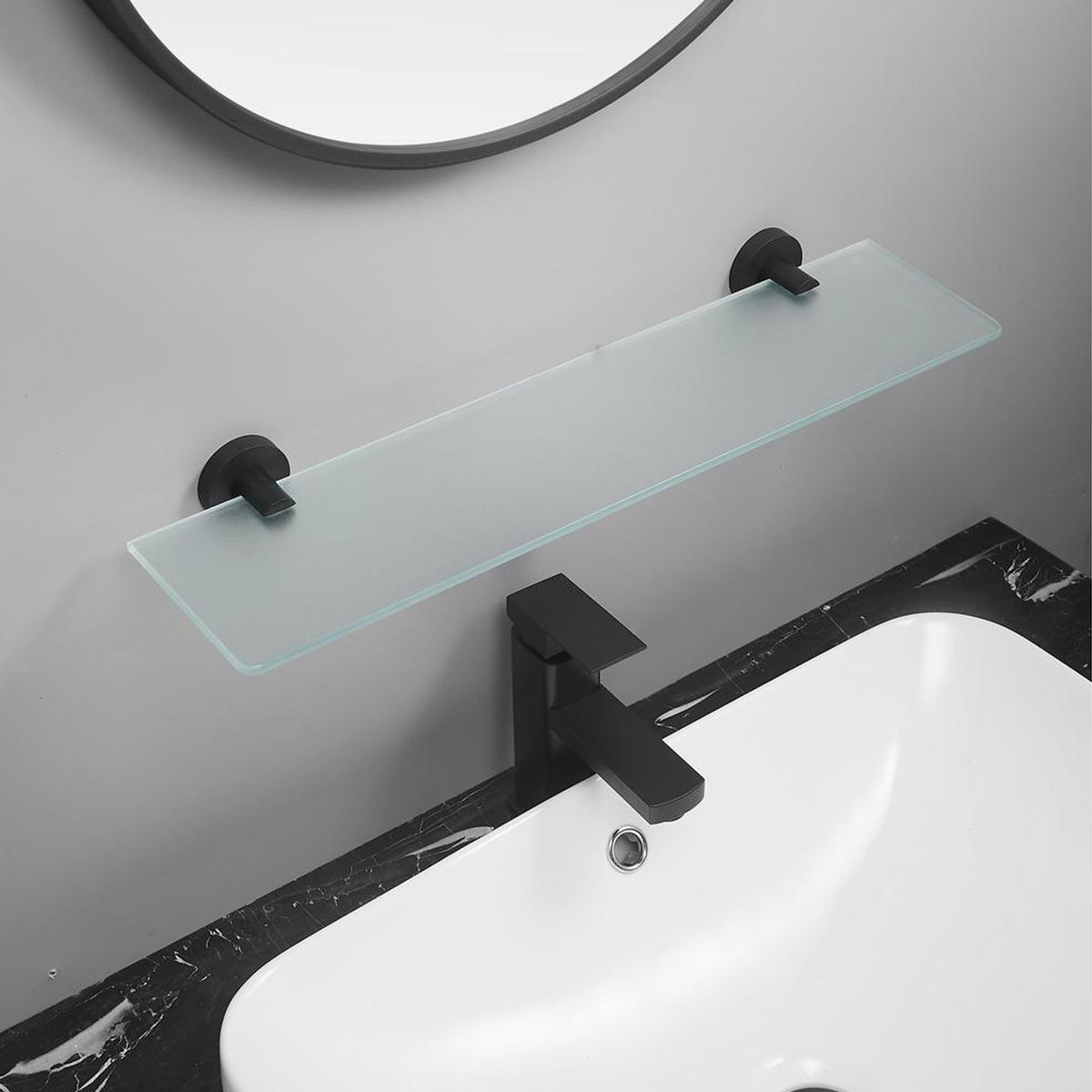 SENSI DACQUA - Repisa vidrio negro mate