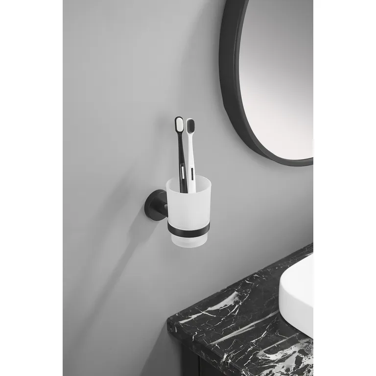 Porta Vaso Negro Mate Chicago Baño