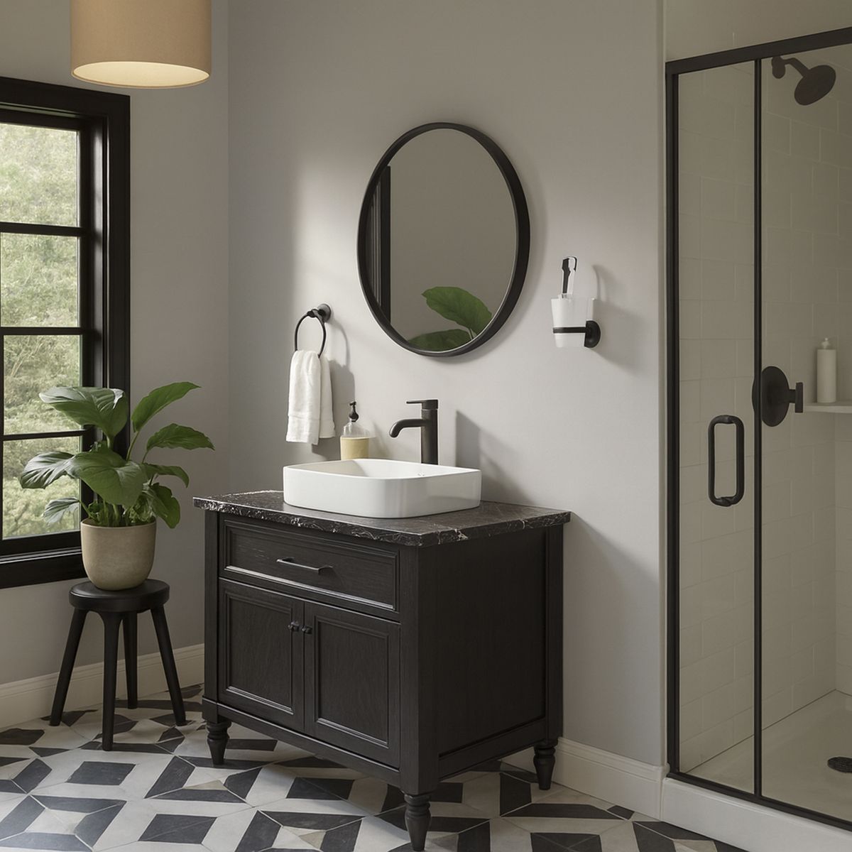 SENSI DACQUA - Porta vaso negro mate