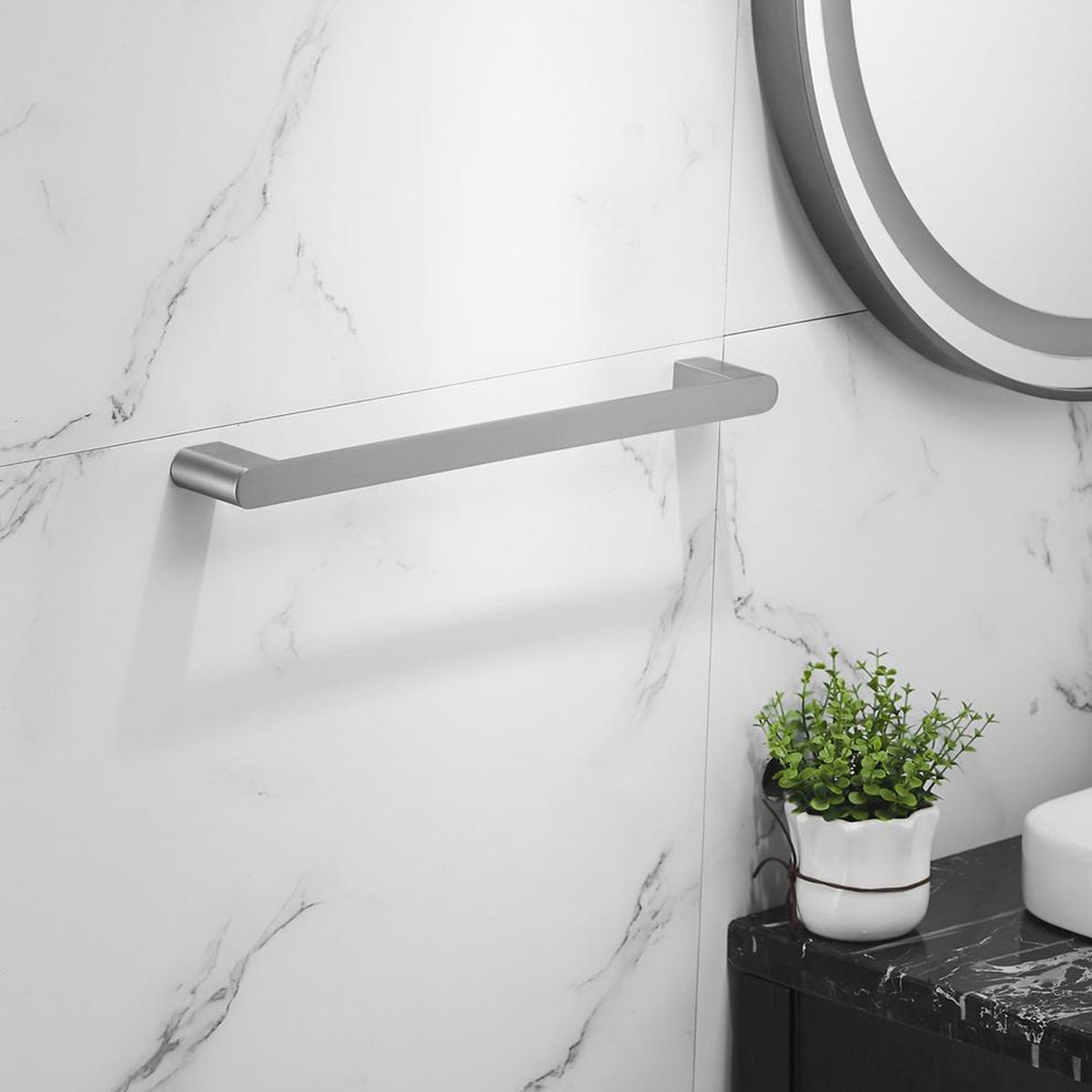 SENSI DACQUA - Toallero barra 46 cm niquel