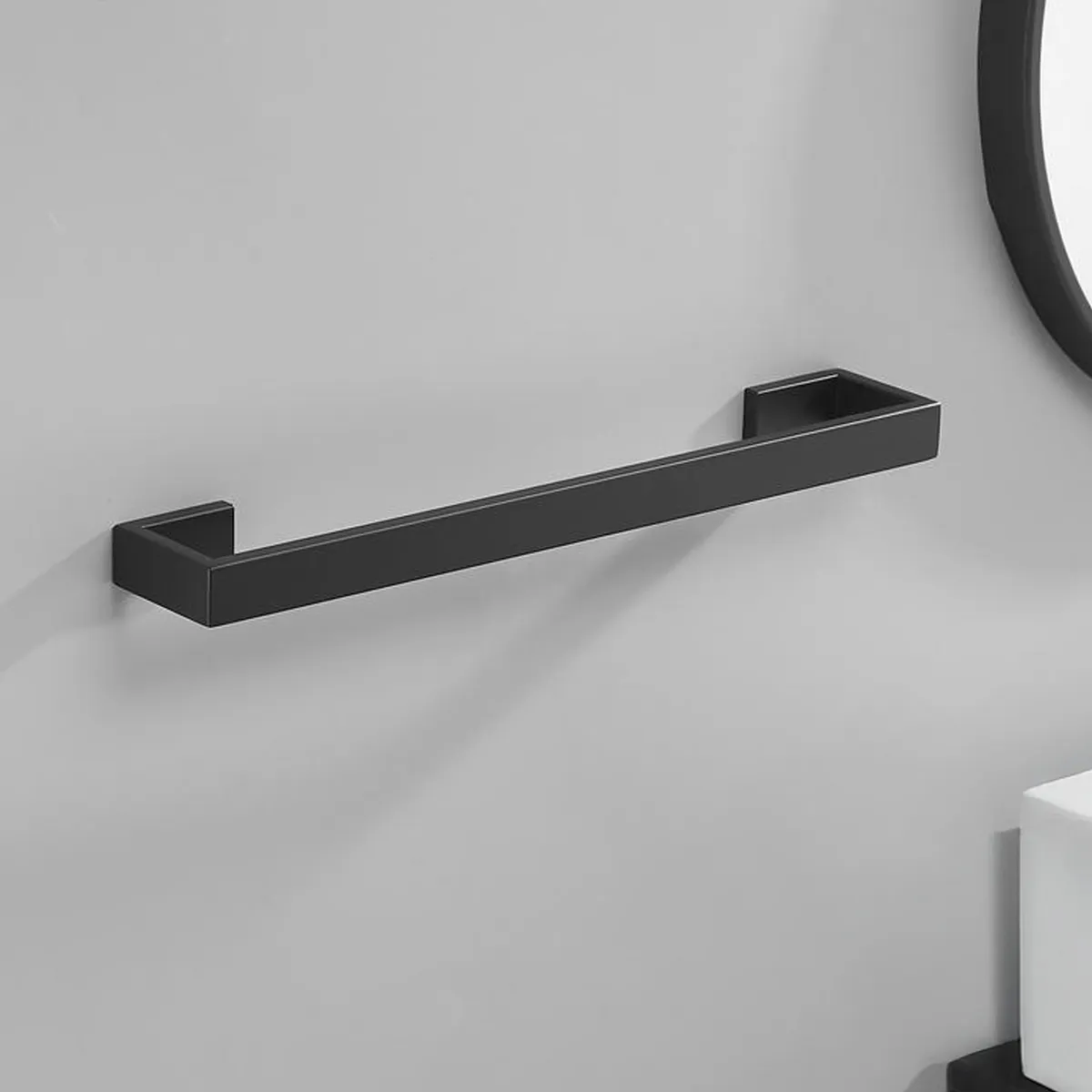 SENSI DACQUA - Toallero barra 46 cm negro mate