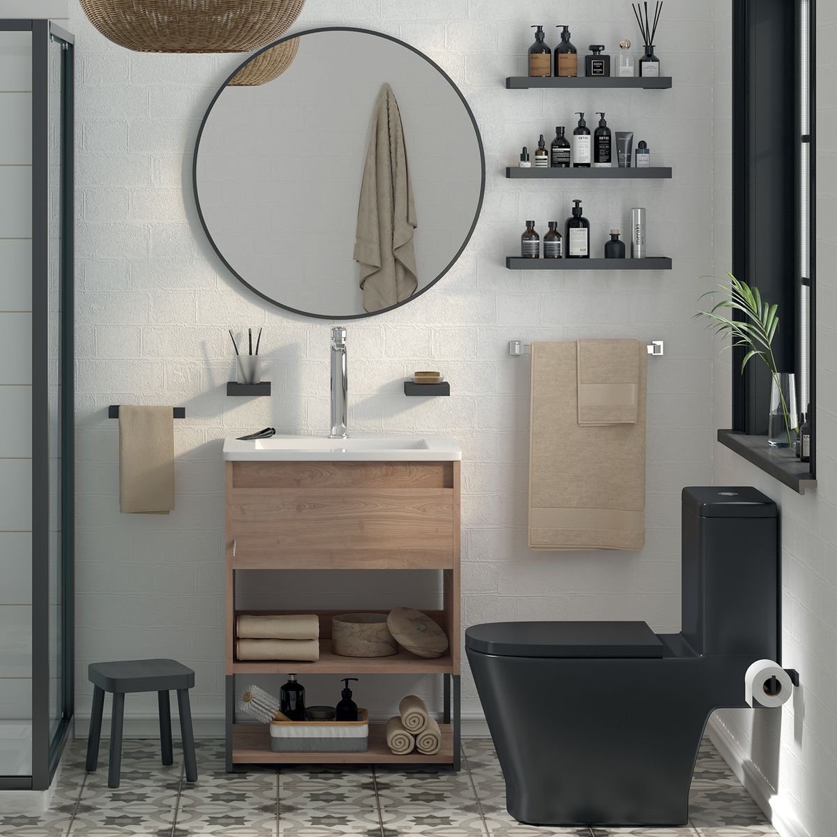 SENSI DACQUA - Porta vaso negro mate