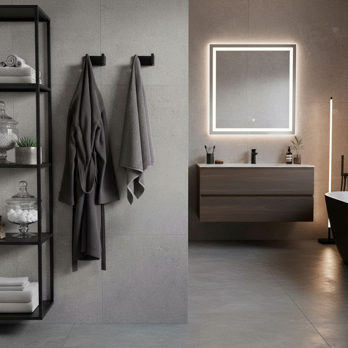 SENSI DACQUA - Gancho doble Mate negro