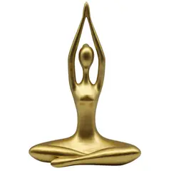 JUST HOME COLLECTION - Figura yoga manos arriba dorada 33,5 cm