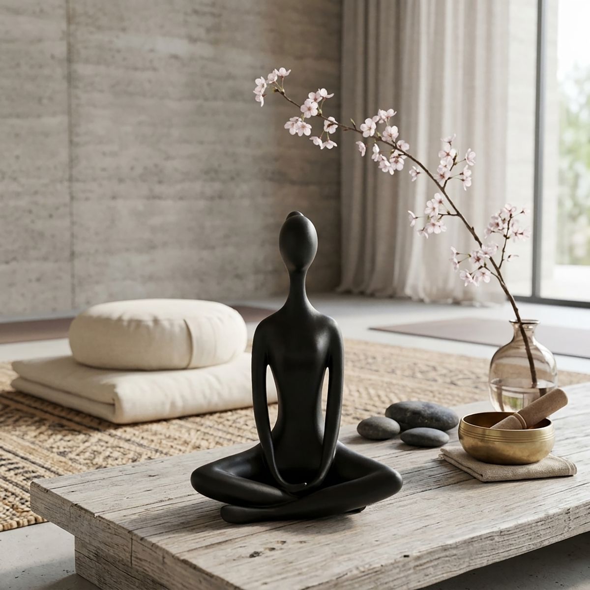 Figura Yoga Manos Negro 24.8x17.2 cm, marca JUST HOME COLLECTION - Foto Principal