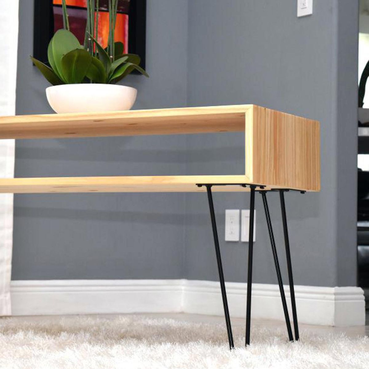 FIXSER - Pata acero 300 mm negro mate