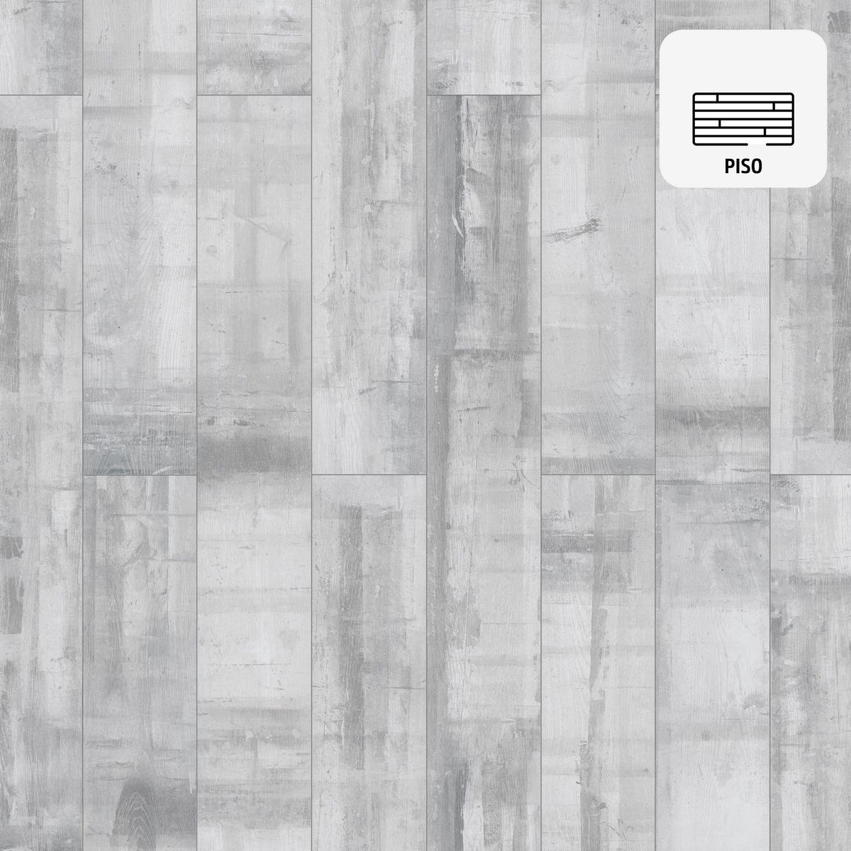 HOLZTEK - Piso Flotante 8 mm Vintage White Gris 1.99 m2