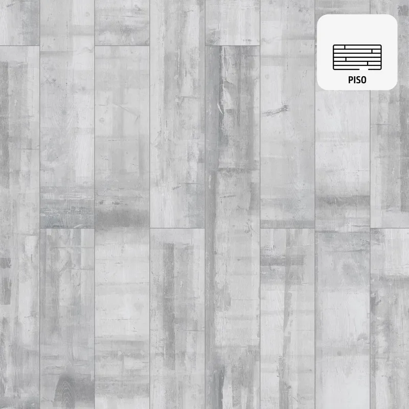 HOLZTEK - Piso Flotante 8 mm Vintage White Gris 1.99 m2