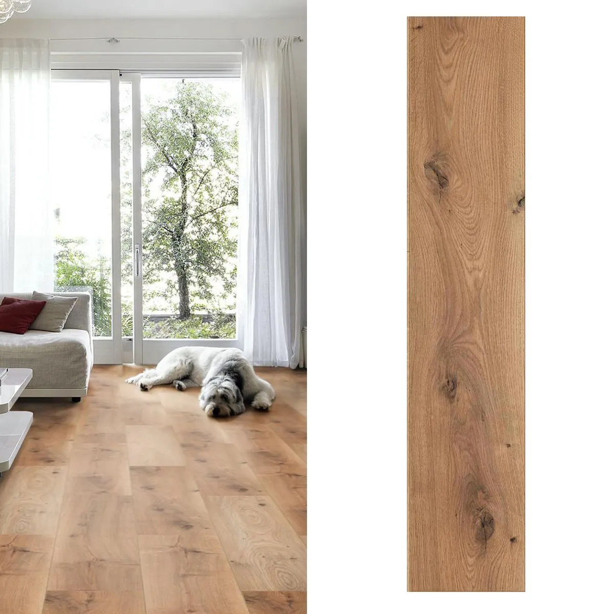 HOLZTEK - Piso Flotante 8 mm Oak Nature Mix Café 1.99 m2