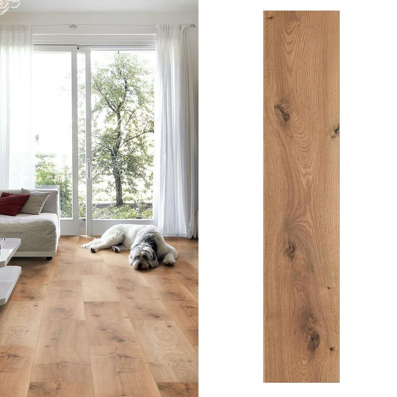 HOLZTEK - Piso Flotante 8 mm Oak Nature Mix Café 1.99 m2