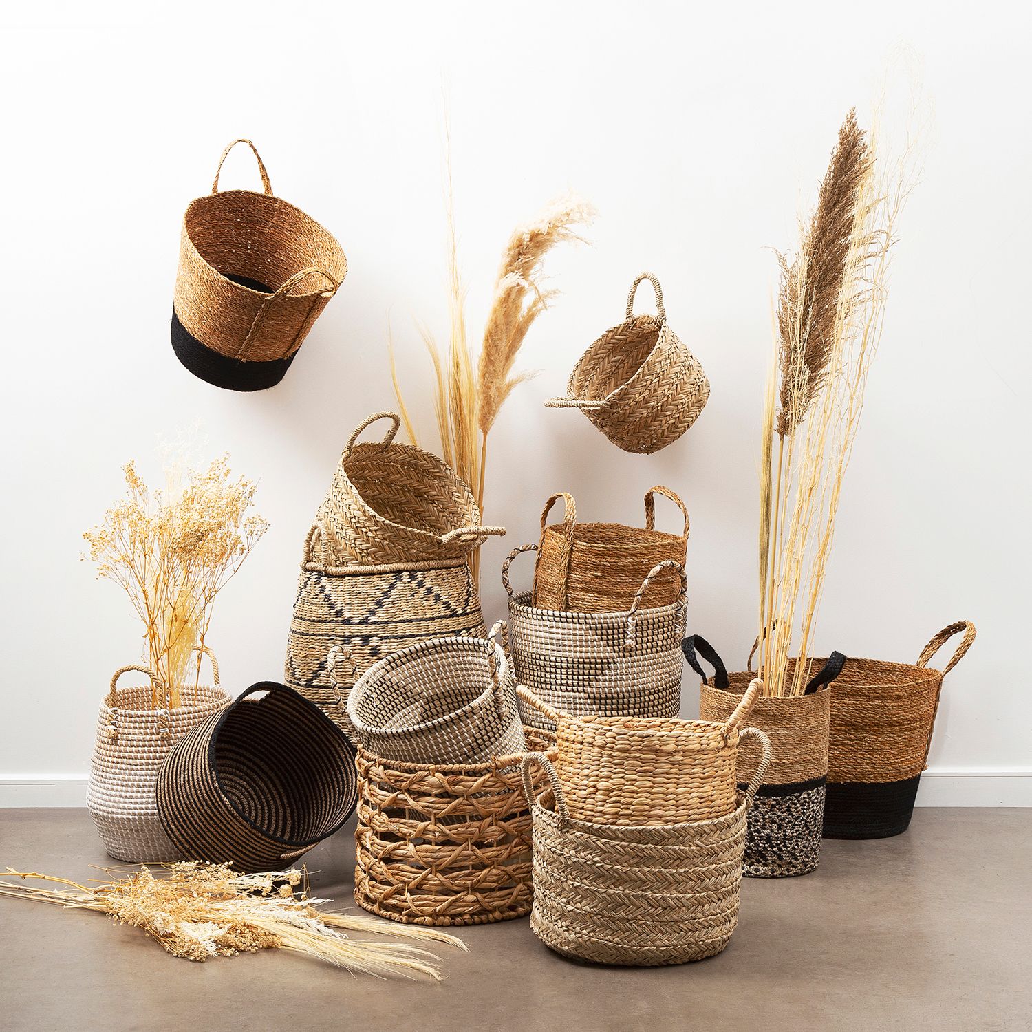 JUST HOME COLLECTION Canasto Decorativo Quilca Hierba Marina