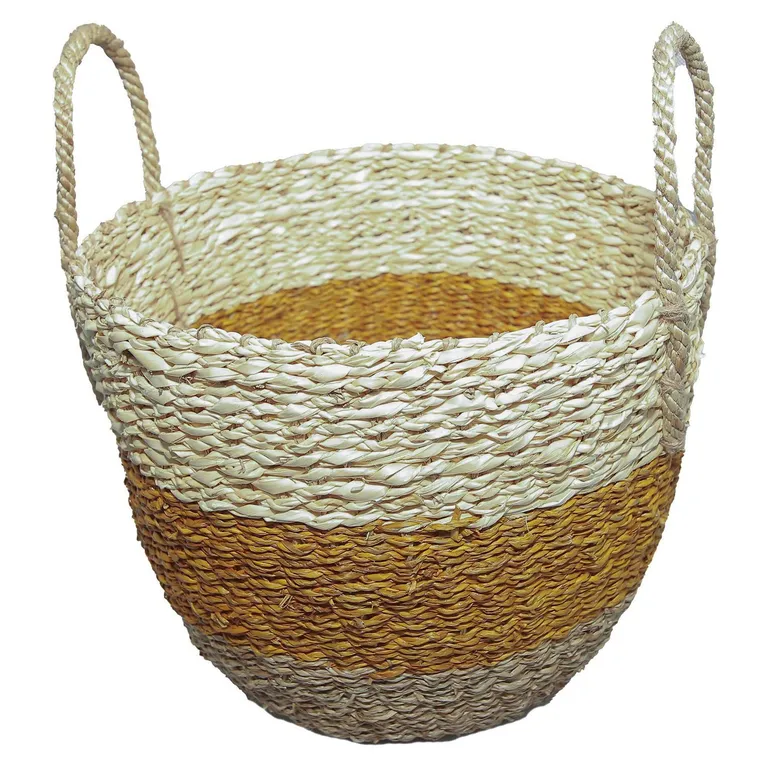 Canasto Decorativo Palma Hierba Marina 32X28 Cm