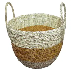 JUST HOME COLLECTION - Canasto Decorativo Palma Hierba Marina 32X28 Cm