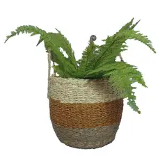 JUST HOME COLLECTION - Canasto Decorativo Palma Hierba Marina 28X24 Cm