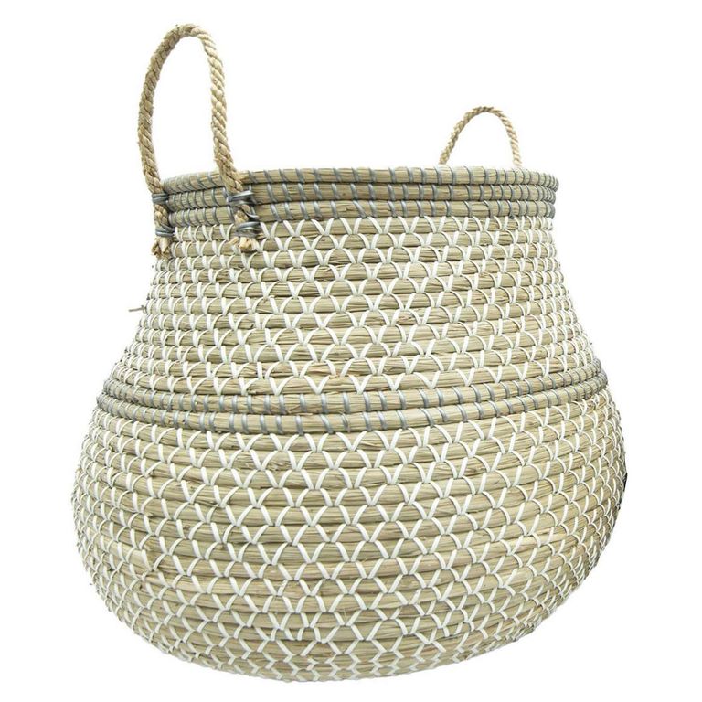 Canasto Decorativo Hierba Marina 50X45 Cm Boho Chic Hogar
