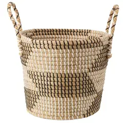 JUST HOME COLLECTION - Canasto Decorativo Hierba Marina 30X25 Cm Hogar Almacenaje