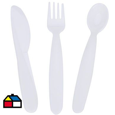 Set 3 cubiertos plsticos colores