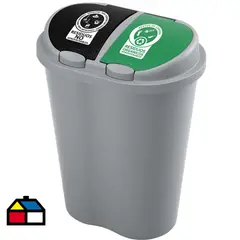 RIMAX - Basurero 50 l doble negro -verde