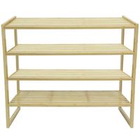 Zapatera Bambú 4 Nivel(es) 71x59x28 cm Natural