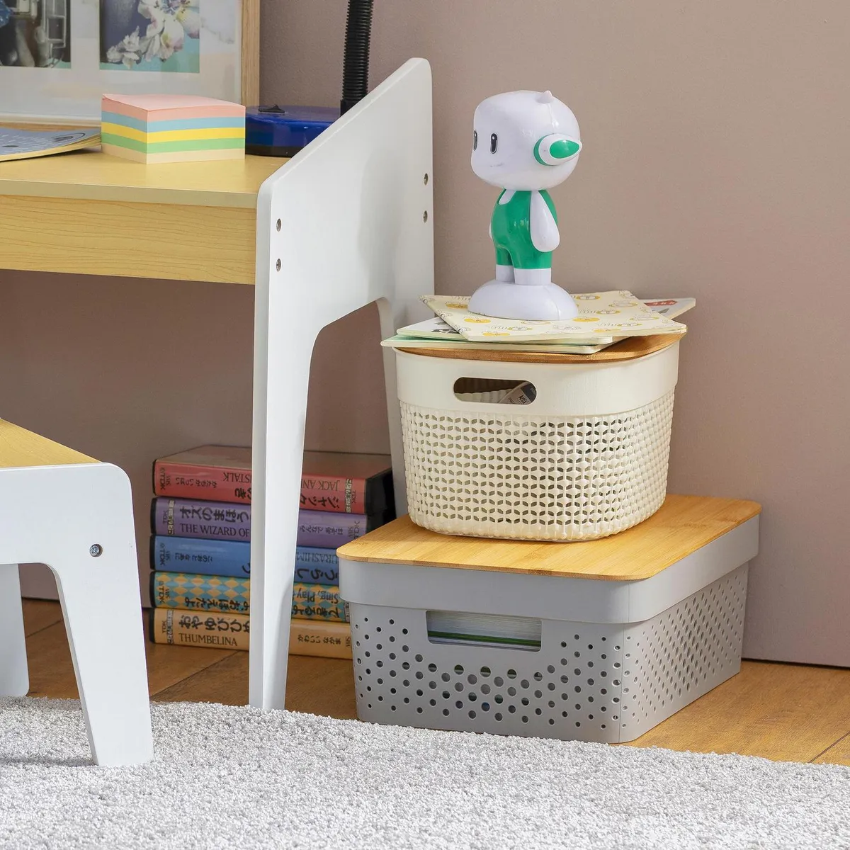 JUST HOME COLLECTION - Set 2 Cajas 26.7x18.3x35.9 cm 11 l Blanco