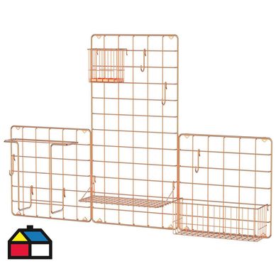 Set rejilla metal cobre para organizador