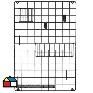 Set rejilla metal negro para organizador