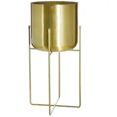 JUST HOME COLLECTION - Macetero metal con pata 22x45 cm dorado