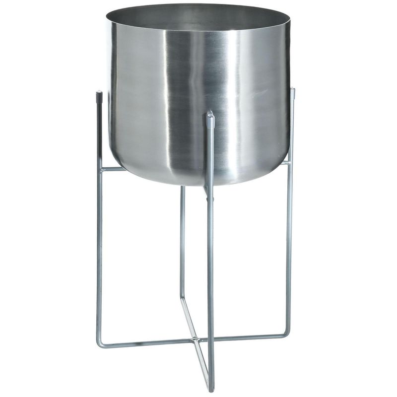 JUST HOME COLLECTION - Macetero metal con pata 22x45 cm gris